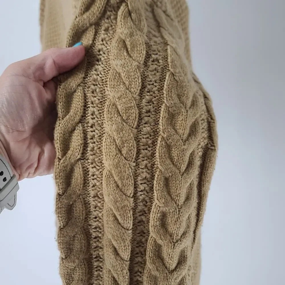 Fisherman cable knit beige Michael Kors sweater sz Large preppy office cozycore